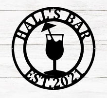 Load image into Gallery viewer, Metal Bar Sign-Personalized Bar Theme Sign, Custom Bar Theme Sign, Personalized Bar Sign Metal Wall Art, grill man cave sign, backyard grill