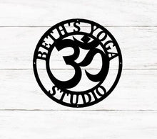 Load image into Gallery viewer, Yoga Wall Art, Aum Sign, Buddha Wall Art, Charm, Om Metal Wall Art, Metal Wall Sign, Metal Wall Decor, Metal Wall Art, Housewarming Gift