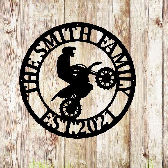Dirt Bike Wall Decals with Name for Boys Room Motocross Wall