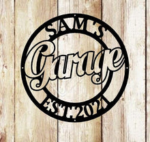 Load image into Gallery viewer, Personalized Garage Sign / Garage Metal Art / Garage Home Decor / Garage Sign Home Decor / Metal Wall Art / shop sign / car sign