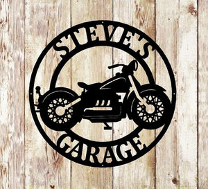 Motorcycle Metal Sign / Metal Garage Sign / Personalized Metal Art / Steel Metal Art / Fathers Day Gift / Motor Bike Metal Sign
