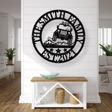 Load image into Gallery viewer, Jeep Personalized Family Name-Jeep Off Road Metal, Custom Mountain Scene with Jeep - Personalized Text - Solid Steel Construction
