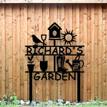 Load image into Gallery viewer, Personalized Metal Gardening sign, custom yard sign, garden decoration, Mother’s Day, Garden Sign, custom garden gift, Metal Greenhouse Sign