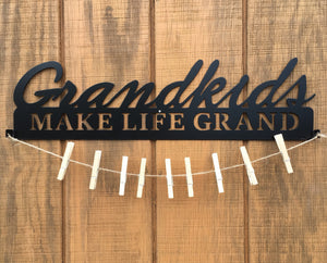 Grand kids make life grand, metal monogram, metal wall decor, metal quote, Housewarming Gift, Christmas gift, Mother's Day