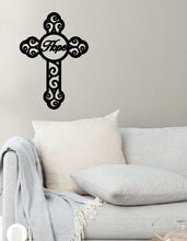 Load image into Gallery viewer, Faith cross, metal monogram, metal wall decor, metal quote, Housewarming Gift, Christmas gift
