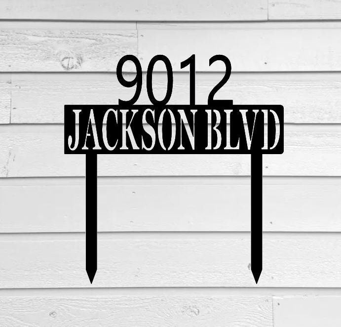 Lawn Address Monogram Metal Sign, Custom Address Sign, Address Sign, metal yard art, custom metal sign, metal letters, house warming gift