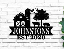 Load image into Gallery viewer, Personalized Farm Metal Sign Farm Sign Personalized Farmhouse Sign Custom Farm Decor Custom Farmhouse Decor Metal Farm Sign Farm House Decor
