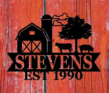 Load image into Gallery viewer, Personalized Farm Metal Sign Farm Sign Personalized Farmhouse Sign Custom Farm Decor Custom Farmhouse Decor Metal Farm Sign Farm House Decor

