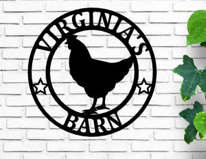 Last Name Chicken Door Hanger, Chicken Garden Flag, Chicken Sign, Chicken Decor, Farmhouse Chicken Wall Decor