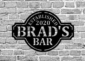 Vintage Metal Bar Sign - Established Wall Decor - Personalized Bar Sign - Lounge - Tap