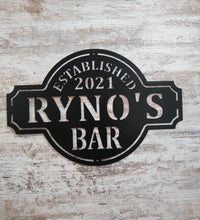 Load image into Gallery viewer, Vintage Metal Bar Sign - Established Wall Decor - Personalized Bar Sign - Lounge - Tap
