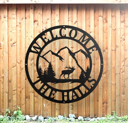 Elk Name Metal Sign, Elk Hunter Christmas Gift, Last Name Art, Family Name Sign, Caribou Sign, Elk Hunting Gift, Wall Decor, Elk Antler Sign