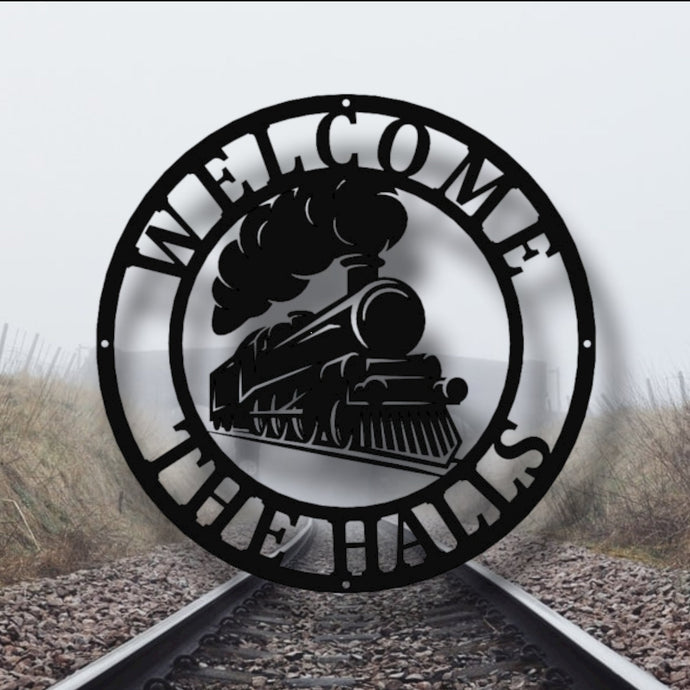 Personalized Train Sign - Powder Coated for Outdoor or Indoor Use, High Quality Custom Metal Sign, Train Metal Sign - Metal Wall Décor