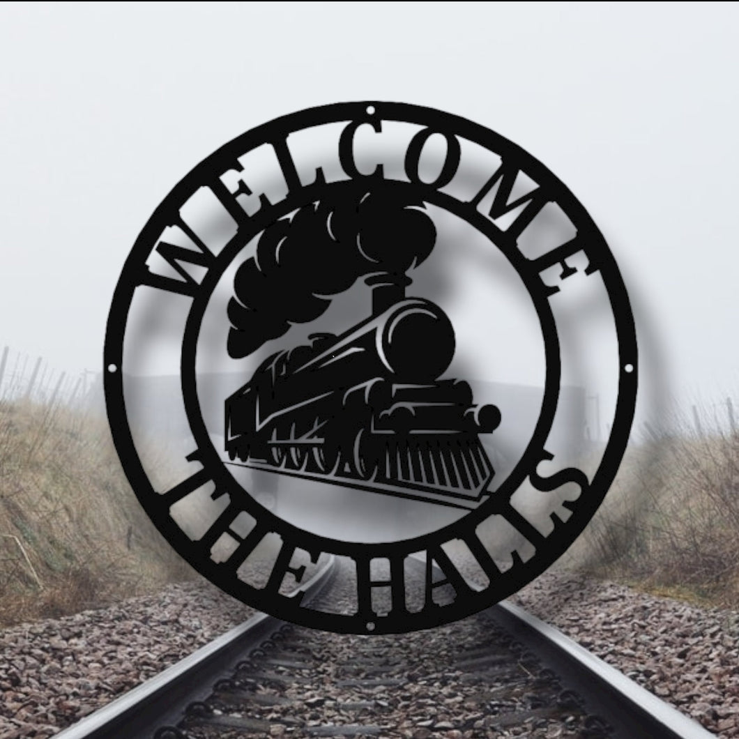 Personalized Train Sign - Powder Coated for Outdoor or Indoor Use, High Quality Custom Metal Sign, Train Metal Sign - Metal Wall Décor