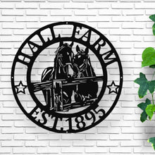 Load image into Gallery viewer, Custom Metal Name Sign - Personalized Horse Sign - Door Hanger - Outdoor Metal Sign - Horse Theme - Equine - Equestrian - Horse Gift
