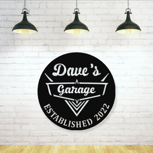 Vintage 1950's Garage Sign - Personalized Metal Wall Art - Dad Man Cave - Classic Car Decor - Car Shop Decor - Personalized Gifts - Wall Art