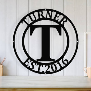 Personalized Family Name Metal Sign, Housewarming Gift, Metal Monogram Sign, Door Hanger, Last Name Sign, Metal Wall Art, Wedding Gift