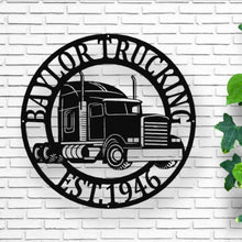 Load image into Gallery viewer, Big Rig, Trucker, 18 Wheeler, Diesel, metal sign, art, wall decor, trucking company, Customized Metal Trucker Sign, Truck Driver, Trucker
