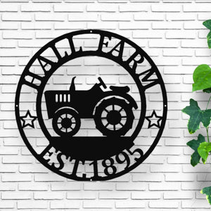 Personalized Farm Sign Metal Farmhouse Sign Metal Farmhouse Decor Custom Farm Sign Tractor Wall Decor Metal Family Name Sign Farmer Gift