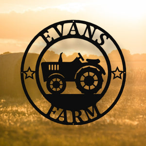 Personalized Farm Sign Metal Farmhouse Sign Metal Farmhouse Decor Custom Farm Sign Tractor Wall Decor Metal Family Name Sign Farmer Gift