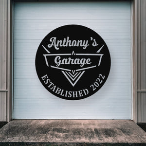 Vintage 1950's Garage Sign - Personalized Metal Wall Art - Dad Man Cave - Classic Car Decor - Car Shop Decor - Personalized Gifts - Wall Art