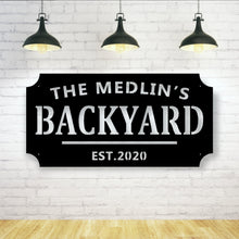 Load image into Gallery viewer, Welcome to our Backyard - Backyard - Memories - Custom Metal Sign - Beginning - Established - metal - Personalized Metal Sign - Home - House
