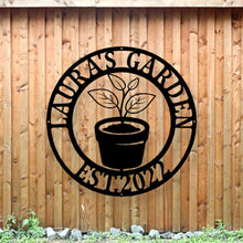 Load image into Gallery viewer, Personalized Metal Gardening sign, custom yard sign, garden decoration, Mother’s Day, Garden Sign, custom garden gift, Metal Greenhouse Sign
