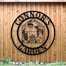 Load image into Gallery viewer, Personalized Metal Gardening sign, custom yard sign, garden decoration, Mother’s Day, Garden Sign, custom garden gift, Metal Greenhouse Sign
