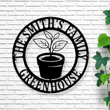 Load image into Gallery viewer, Personalized Metal Gardening sign, custom yard sign, garden decoration, Mother’s Day, Garden Sign, custom garden gift, Metal Greenhouse Sign
