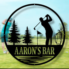 Load image into Gallery viewer, Personalized Golf Sign, Personalized Golf Décor, Golf Wall Art, metal Signs, Golf Sign, Bar Signs, Personalized Sign, 19th Hole golf sign
