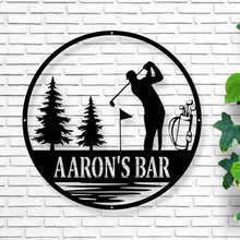 Load image into Gallery viewer, Personalized Golf Sign, Personalized Golf Décor, Golf Wall Art, metal Signs, Golf Sign, Bar Signs, Personalized Sign, 19th Hole golf sign
