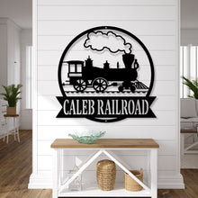 Load image into Gallery viewer, Train Metal Sign - Metal Wall Decor, Custom Metal Name Sign, Custom Train Sign,Railroad Sign, Railway Sign, Train Room, Train Decor
