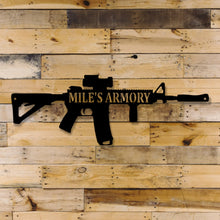 Load image into Gallery viewer, Personalized Gun Metal Sign - Gun Metal Sign - Gun Owner Gift - Armory Décor - 2nd Amendment - Army Gift - Veteran Gift - AR-15 - Gun Gift
