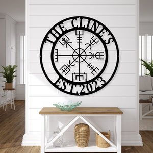 VEGVISIR RUNE - Viking Compass- Norse Wayfinder- Nordic Compass- Wall Hanging- Custom Indoor Outdoor Metal Art - Metal Icelandic Wall Art