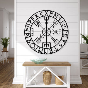 VEGVISIR RUNE - Viking Compass- Norse Wayfinder- Nordic Compass- Wall Hanging- Custom Indoor Outdoor Metal Art - Metal Icelandic Wall Art