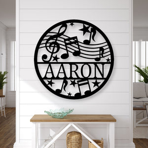 Personalized Music Established Last Name Family Sign | Personalized , | Mother's Day Gift | Free Shipping, Metal Music Wall Art, Music Gift