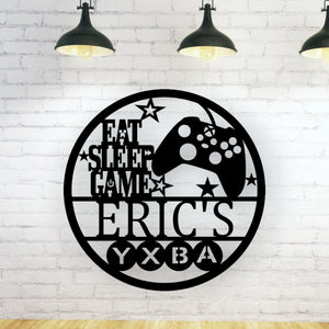 Metal Gaming Room Sign: Custom Wall Decor for Gamers, Personalized Art & Unique Gift for Gaming Enthusiasts