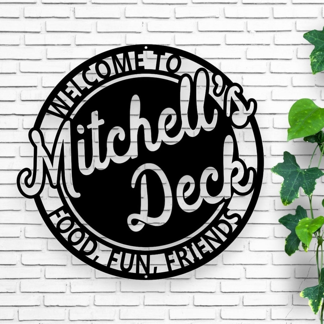 Backyard Metal Sign, Custom Rustic Décor, Outdoor Wall Art and Garden Sign for Home & Patio, Unique Gift Idea, family name sign