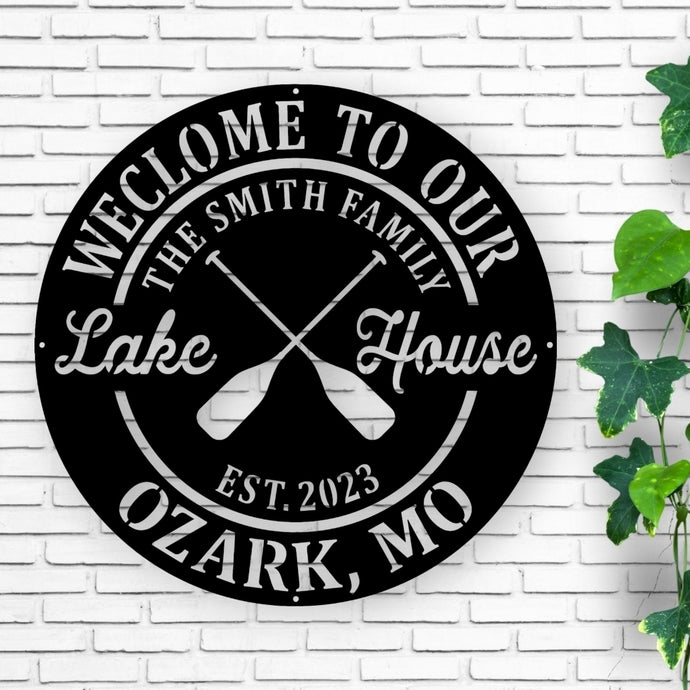 Personalized metal Lake House Sign | Custom Boating Décor | Lake House Wall Art | Nautical Home Sign | Gift for Boat Lovers, metal wall art