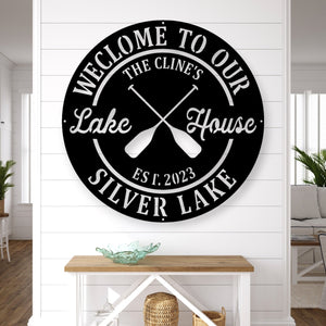 Personalized metal Lake House Sign | Custom Boating Décor | Lake House Wall Art | Nautical Home Sign | Gift for Boat Lovers, metal wall art