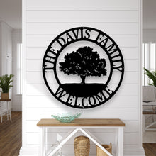 Load image into Gallery viewer, Personalized OAK Tree Custom Metal Sign, Unique Home Decor, Garden Art, Name Sign, Perfect Gift for Tree Lovers &amp; Nature Enthusiasts
