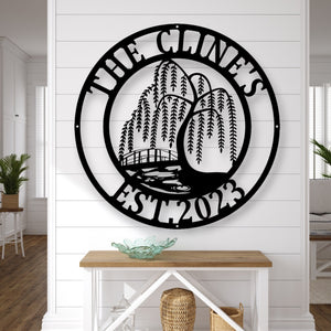 Metal Pine Tree Monogram | Customizable Name Sign, Rustic Home Décor, Personalized Gift, Nature-Inspired Wall Art, Farm Sign,