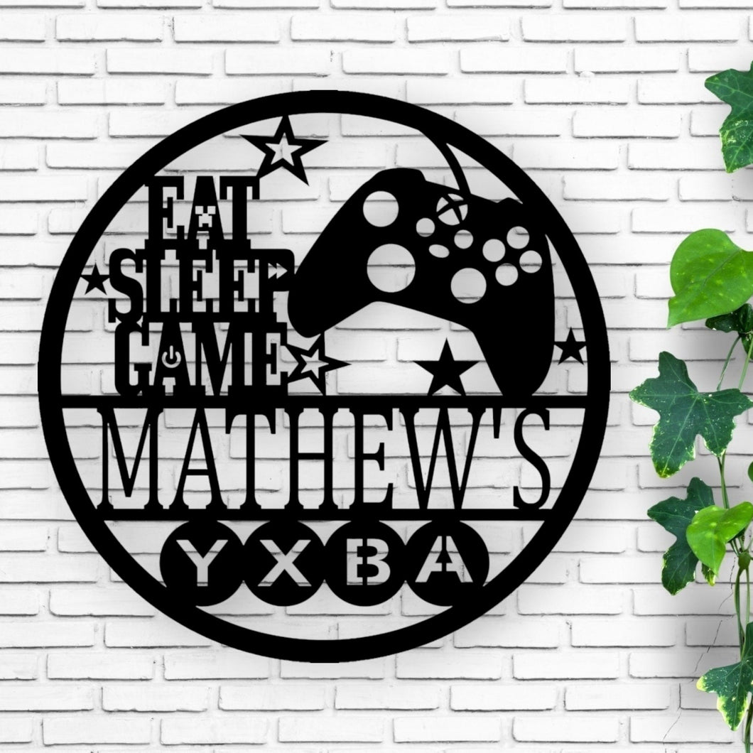 Metal Gaming Room Sign: Custom Wall Decor for Gamers, Personalized Art & Unique Gift for Gaming Enthusiasts