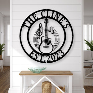 Metal Guitar Music Sign | Rustic Decor, metal Wall Art, Music Lover Gift, Guitarist Home Décor, Band Room Decoration