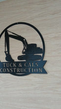 Load and play video in Gallery viewer, custom metal excavator sign -pipe liners - little boys room - construction decor - metal excavator - man cave decor - psl- metal sign
