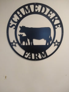 cow calf Metal Sign
