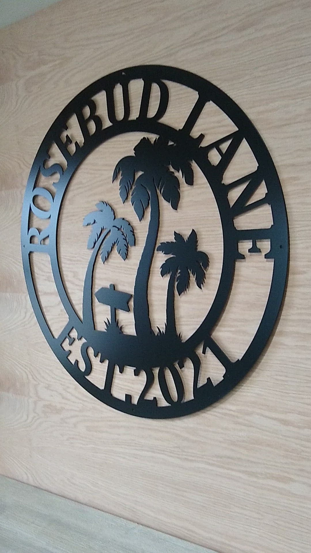 Personalized Palm Tree Metal Sign - Beach House Signs - Door Hanger - Metal  Wall Art - Beach Decor - Coastal Decor - Tropical Decor, image size:1080x1920