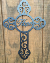 Load image into Gallery viewer, Faith cross, metal monogram, metal wall decor, metal quote, Housewarming Gift, Christmas gift
