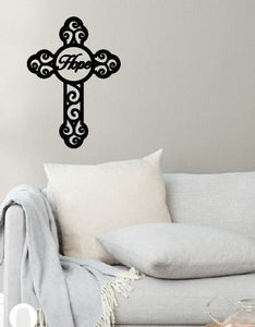 Faith cross, metal monogram, metal wall decor, metal quote, Housewarming Gift, Christmas gift