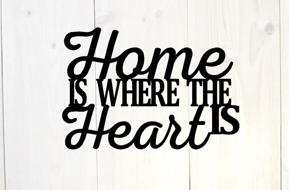 Home is where the heart is, Metal Sayings Wall Art, Housewarming Gift, Christmas gift, personalized metal sign, laser cut, metal wall decor